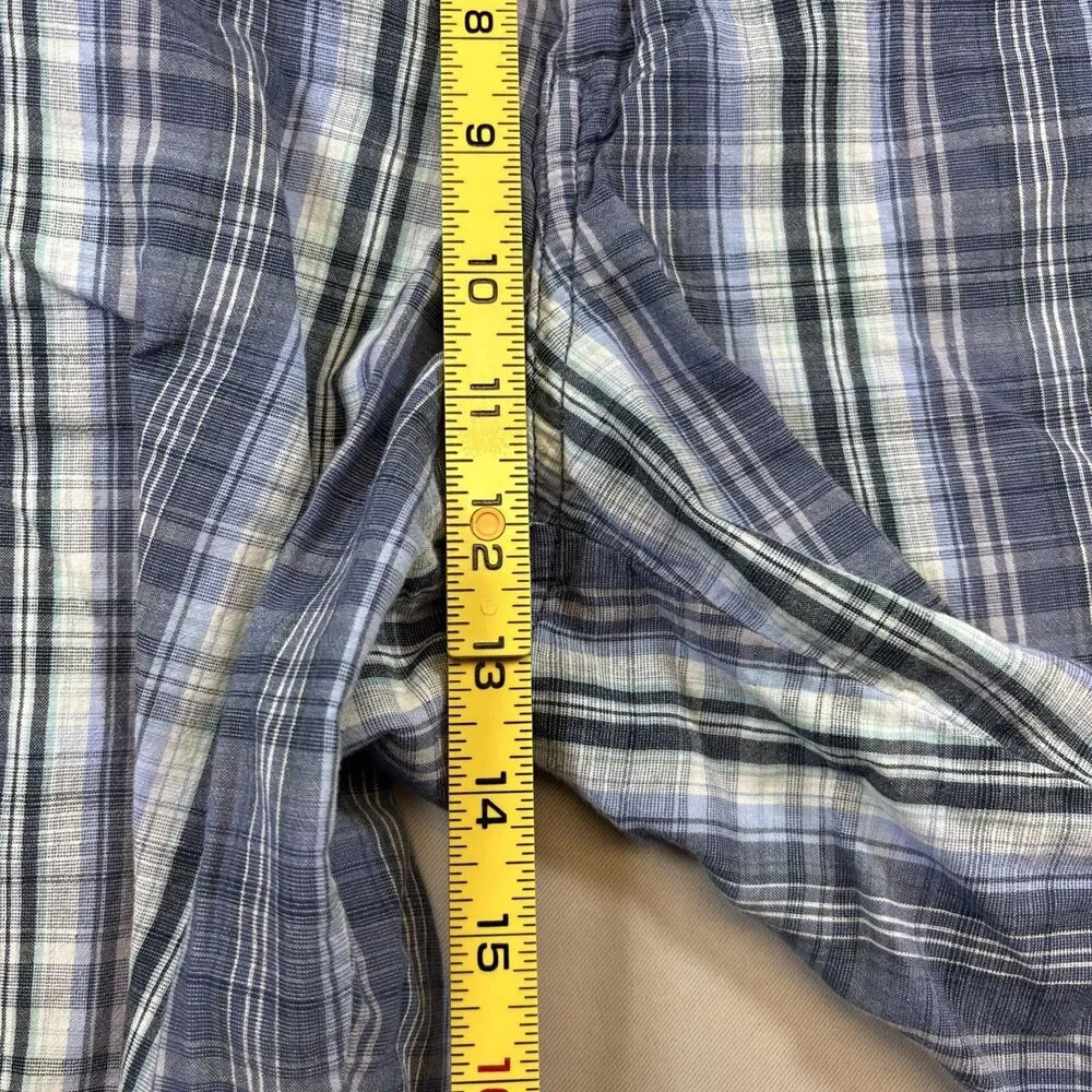 Tommy Bahama Relax‎ Chino Shorts Mens 42 Blue Check Plaid Cotton Casual 10”